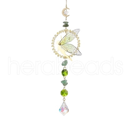 Brass & Resin Elf Hanging Ornaments HJEW-TA00221-1