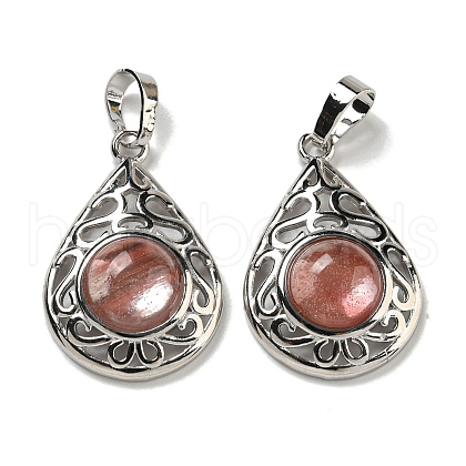 Cherry Quartz Glass Pendants G-Q158-05P-04-1