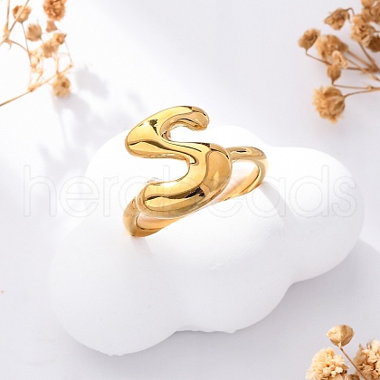 304 Stainless Steel Open Cuff Rings for Women RJEW-M060-01G-19-1