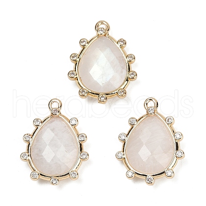 Natural Moonstone Faceted Pendants G-K347-06G-05-1