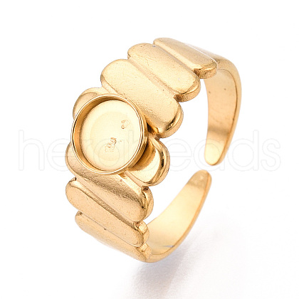304 Stainless Steel Cuff Ring Components STAS-T066-06G-1