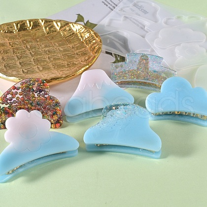 Claw Hair Clips Cabochon Silicone Molds DIY-L065-05-1