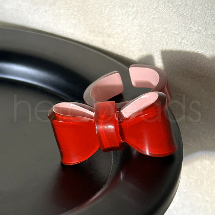 Bowknot Resin Open Cuff Rings for Women FS-WGF25F1-01-1
