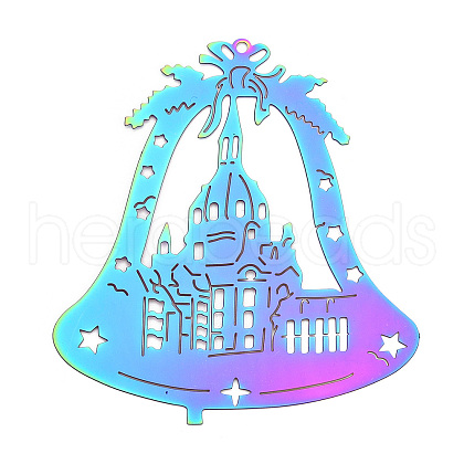 Christmas Theme 201 Stainless Steel Big Pendants STAS-S147-07RC-B-1