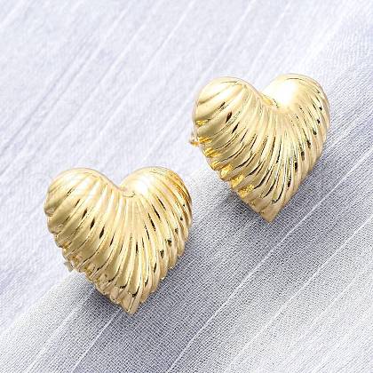 Brass Stud Earrings EJEW-Q015-18G-1