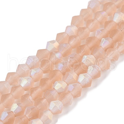 Imitate Austrian Crystal Bicone Frosted Glass Beads Strands EGLA-A039-T2mm-MB12-1