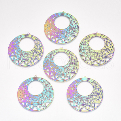 Ion Plating(IP) 304 Stainless Steel Filigree Big Pendants STAS-S108-43-1