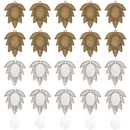 GOMAKERER DIY Blank Leaf  Pendant Making Kit DIY-GO0001-74-1