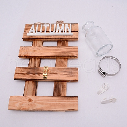 Natural Wood Hanging Wall Decorations HJEW-WH0008-58-1