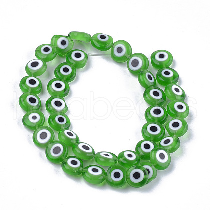 Handmade Evil Eye Lampwork Beads Strands X-LAMP-S191-02C-02-1