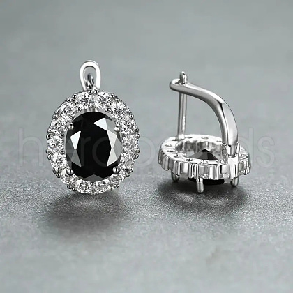 Brass Cubic Zirconia Hoop Earrings WGD6818-04-1