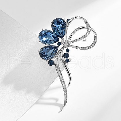 Bowknot Alloy Rhinestone Brooch for Backpack Clothes PW-WGA8CB2-01-1