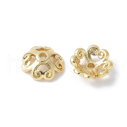 Flower Brass Bead Caps KK-F892-34G-11-1