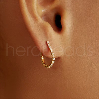 S925 Sterling Silver Oval Hoop Earrings QA6317-1-1
