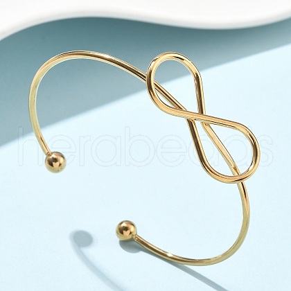 304 Stainless Steel Cuff Bangles BJEW-L682-032G-1