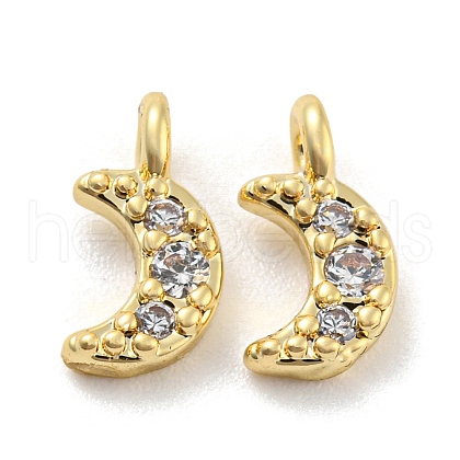 Rack Plating Brass Micro Pave Cubic Zirconia Charms KK-C038-02G-1