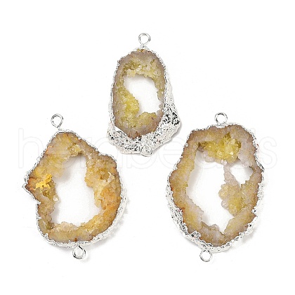 Dyed Natural Druzy Agate links G-R012-05S-07-1