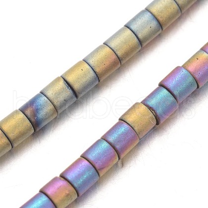 Frosted Electroplated Non-magnetic Synthetic Hematite Bead Strands G-E304-58B-1