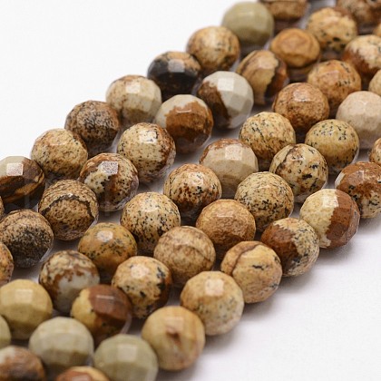 Natural Picture Jasper Beads Strands G-D840-47-10mm-1