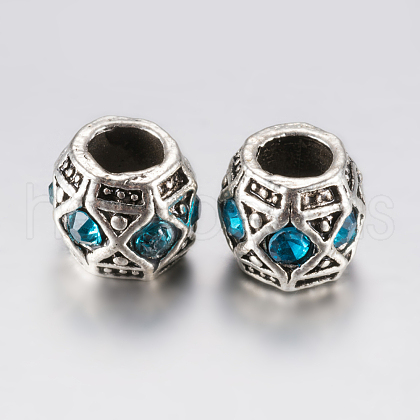 Tibetan Style Alloy Rhinestone European Beads PALLOY-F200-05G-1