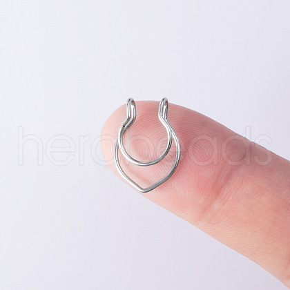 V-Shaped 316L Surgical Stainless Steel No Piercing Circular/Horseshoe Barbell Nose Rings WGED930-01-1