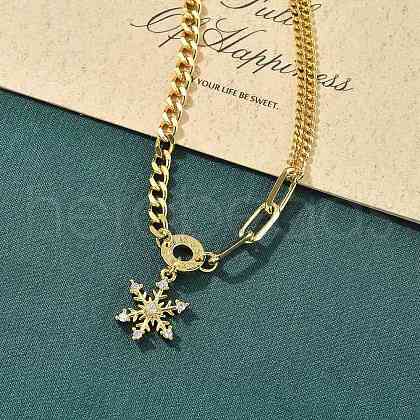 Brass Micro Pave Clear Cubic Zirconia Charm Bracelets BJEW-U020-13G-1
