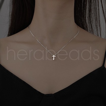 Cross Alloy Pendant Necklaces WGAF0E8-18-1