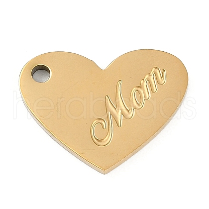 Mother's Day 304 Stainless Steel Charms STAS-I325-136B-G-1