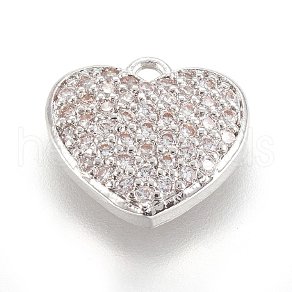 Brass Micro Pave Cubic Zirconia Charms KK-O112-08P-1