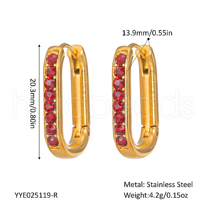 Elegant Stainless Steel Oval Hoop Earrings UE0817-3-1