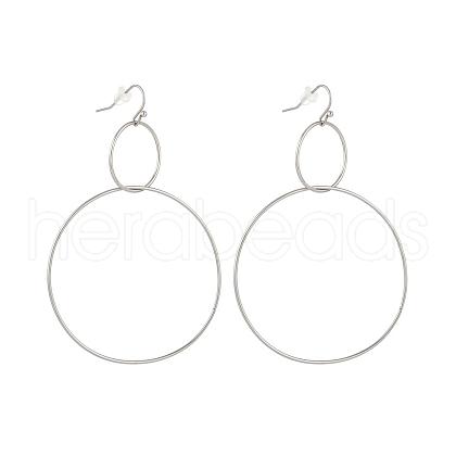 304 Stainless Steel Dangle Earrings EJEW-L237-03P-1