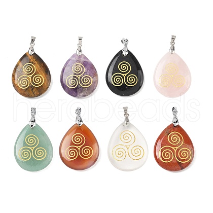 Natural Mixed Gemstone Pendants G-F786-09N-1