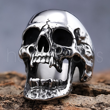 Skull 304 Stainless Steel Finger Rings for Men FS-WGF2445-01-1