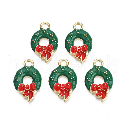 Rack Plating Alloy Enamel Charms X-ENAM-N055-167-1