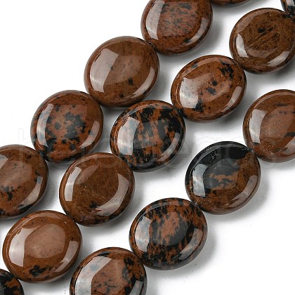 Natural Mahogany Obsidian Beads Strands G-K365-B09-03-1