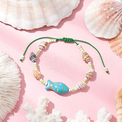 Glass Seed Beaded Braided Bead Bracelets BJEW-MZ00172-04-1