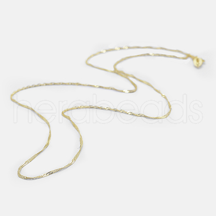 925 Sterling Silver Singapore Chain Necklaces STER-F039-40cm-06G-1