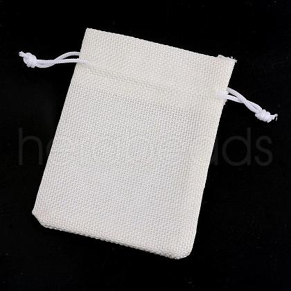 Polyester Imitation Burlap Packing Pouches Drawstring Bags ABAG-R005-18x13-21-1