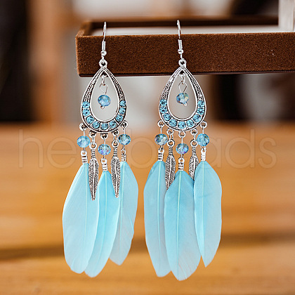 Alloy Rhinestone Teardrop Dangle Earrings FS-WGBDF6F-04-1