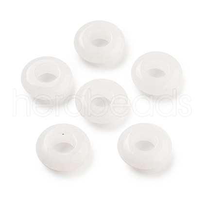 Natural White Jade European Beads G-C134-01F-1