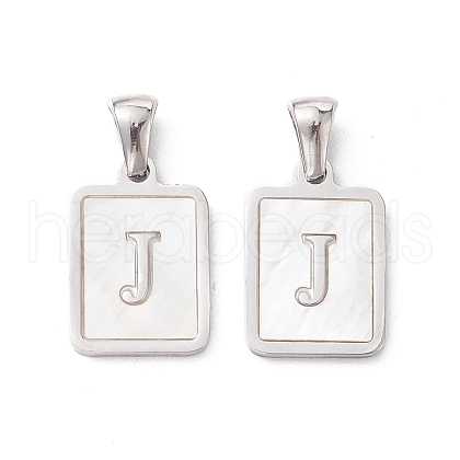 304 Stainless Steel Pave Shell Pendants STAS-G327-01P-J-1