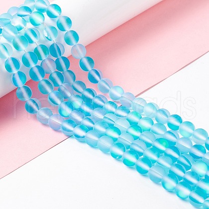 Synthetic Moonstone Beads Strands G-E573-01B-12-1