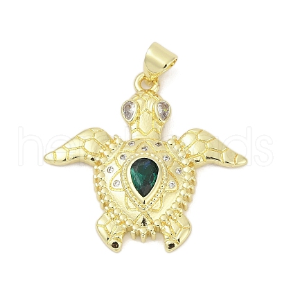 Brass Micro Pave Cubic Zirconia Pendants KK-D317-138G-1