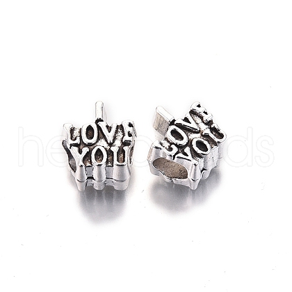 Tibetan Style Alloy European Beads TIBE-S314-85AS-RS-1