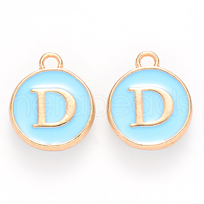 Golden Plated Alloy Enamel Charms X-ENAM-S118-04D-1