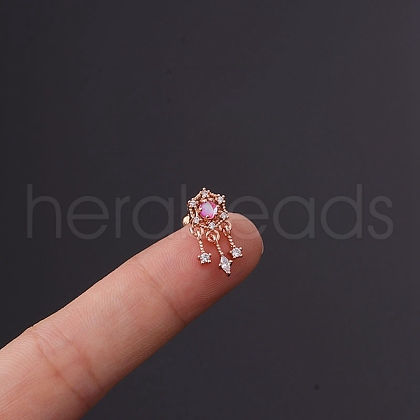 Brass Micro Pave Cubic Zirconia Cartilage Earrings WGF347E-16-1