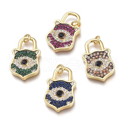 Brass Micro Pave Cubic Zirconia Pendants ZIRC-I046-03-1