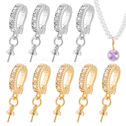  10Pcs 2 Colors Brass Crystal Rhinestone Fold Over Clasps FIND-PH0020-87-1