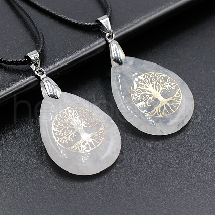 Natural Quartz Crystal Pendant Necklaces FS-WG13773-02-1