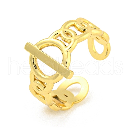 304 Stainless Steel Buckle Shape Open Cuff Ring RJEW-G321-12G-1